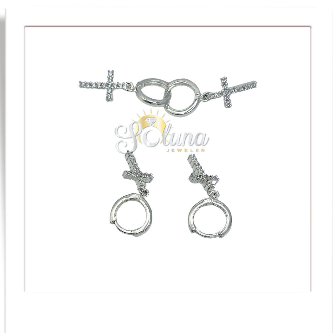 Aretes de Aro con Cruz