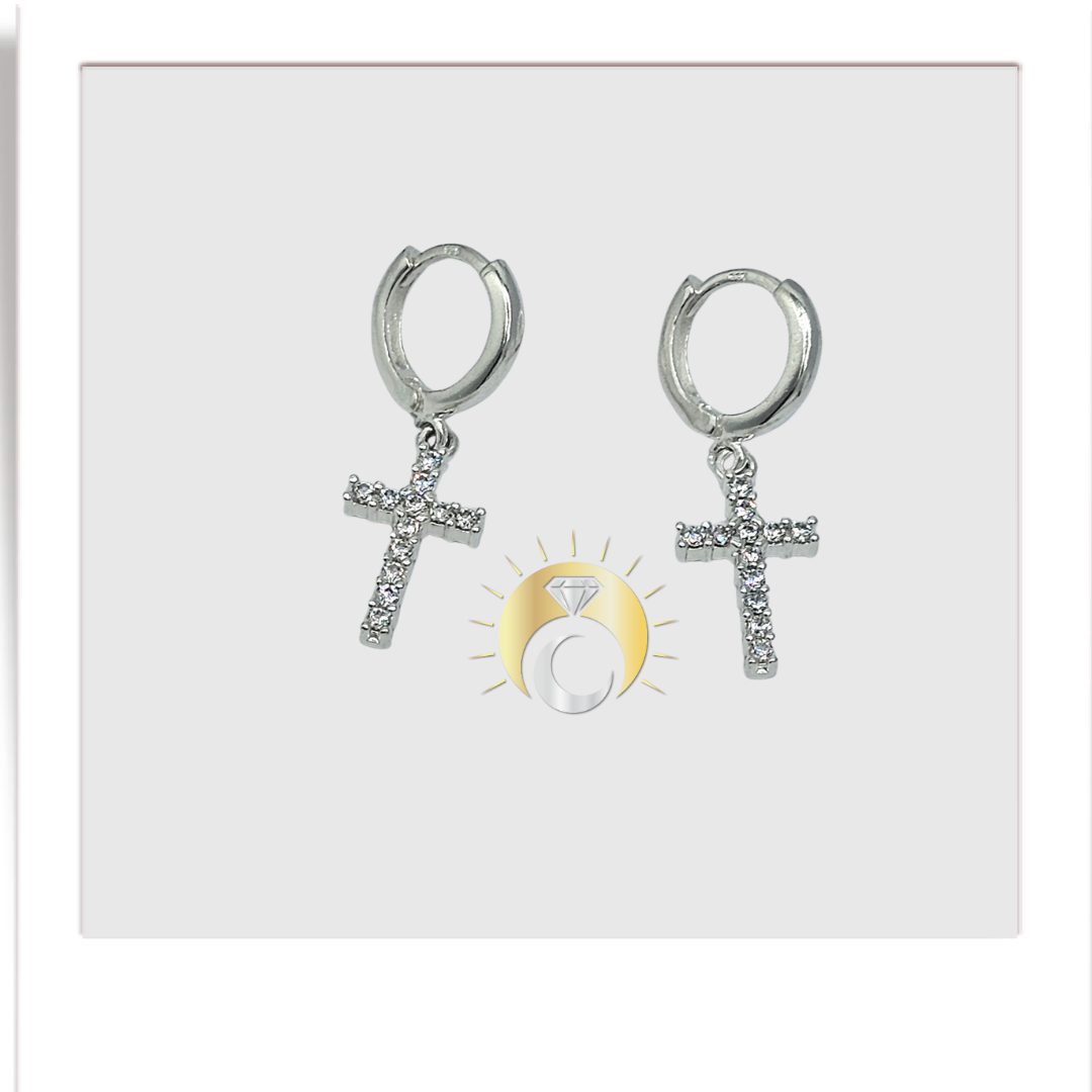 Aretes de Aro con Cruz