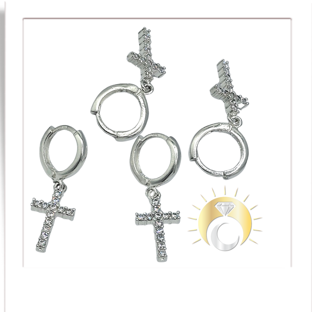 Aretes de Aro con Cruz