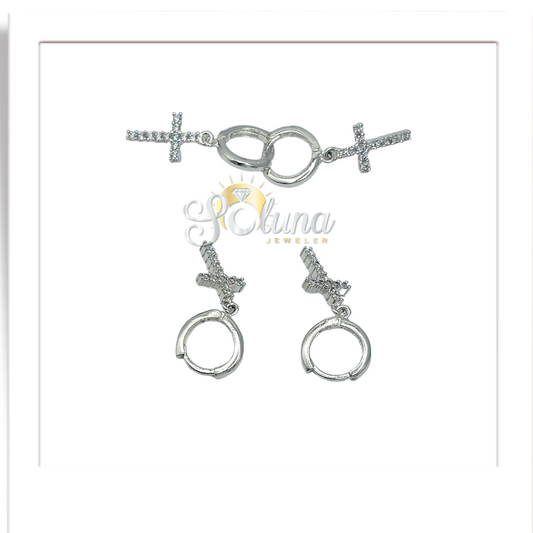 Aretes de Aro con Cruz