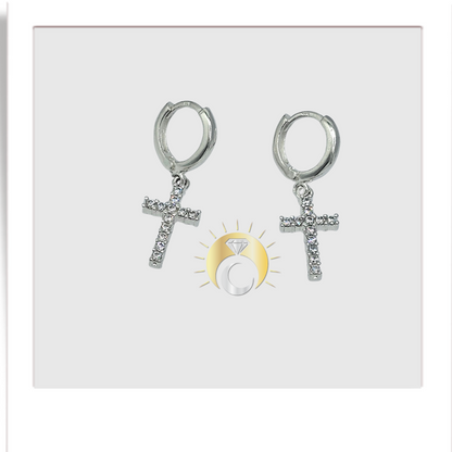 Aretes de Aro con Cruz